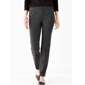 J. Jill Ponte Slim Leg Pants Gray Heather Leggings Stretch Pull On  Size M